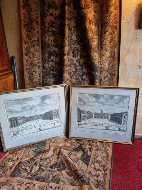 2 Large L17thc /E18thc  Engravings of Christ Church College Oxford