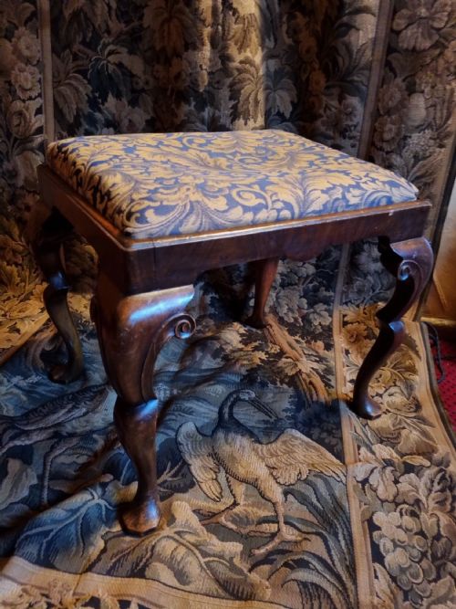 Unusual 19thc Walnut Stool Possibly. Irish