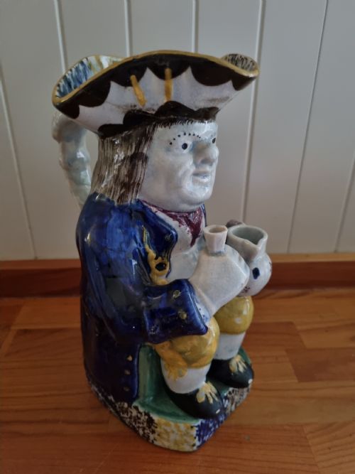 Large Late 18thc/e 19thc Toby Jug with an Unusual Handle