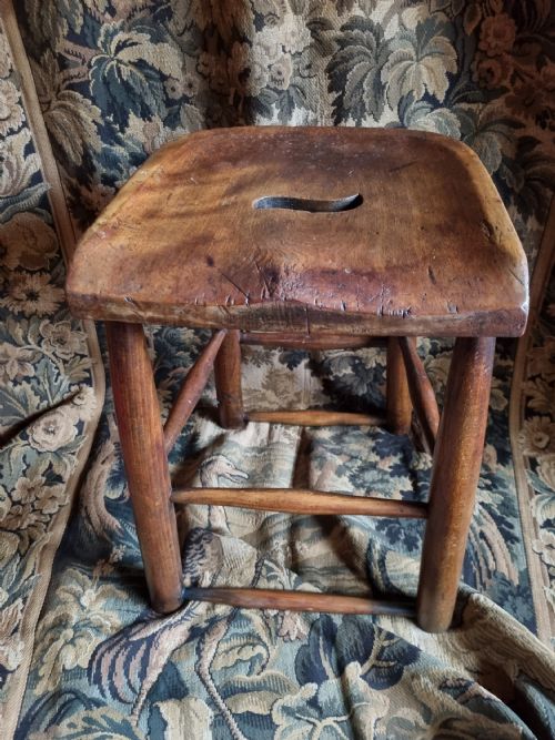 Unusual 19thc Cobbler/cutler'sstool in Elm