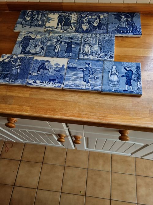11 Months of the Year Wedgwood Blue and White Aesthetic Tiles .