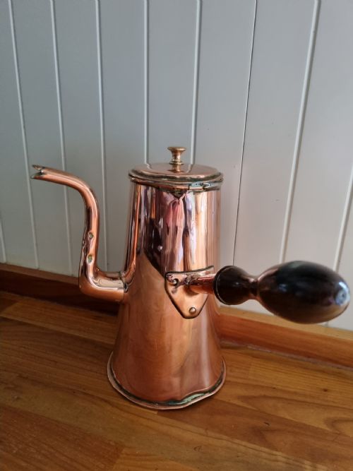 A Large 19c Country House Copper Chocolate Pot