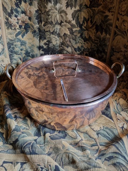 A Massive Country House 19thc Copper Pan and Lid 61cms Round
