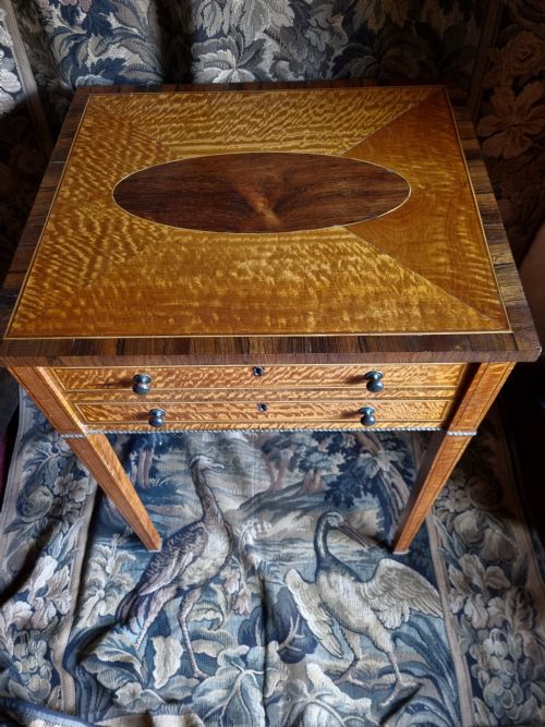 fig 1. SUPERB GEORGIAN SATINWOOD SIDE TABLE WITH DRAWER