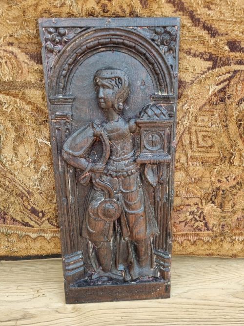 A Good Late16th/e17thc Oak Carved Panel