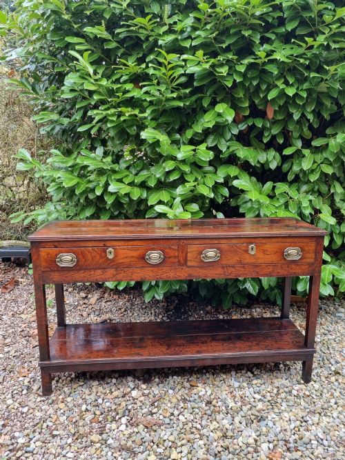 A Super Small 124cms L Welsh Oak Dresser Base Superb Patina.