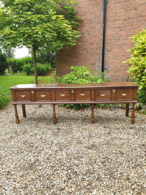 Large 18th C Country House Oak Dresser/serving Base 250cms