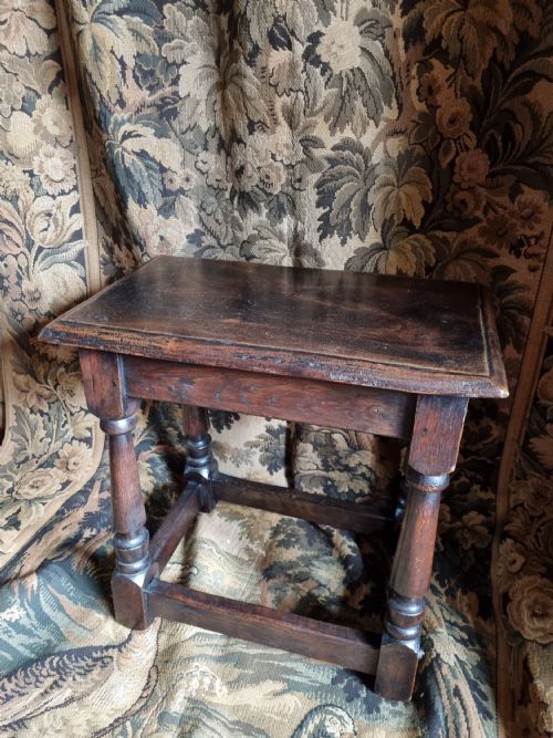 Antique 19thc Oak Joint Stool