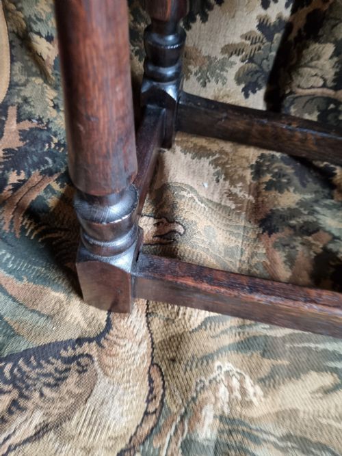 fig 1. ANTIQUE 19THC OAK JOINT STOOL