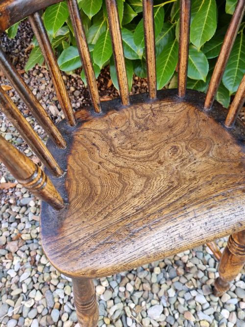 fig 1. GOOD 19THC CHILDS WINDSOR HIGH CHAIR IN ASH AND ELM