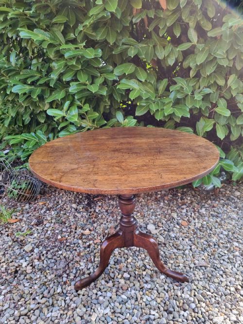 Antique Late 18thc Oak Large Tripod Table