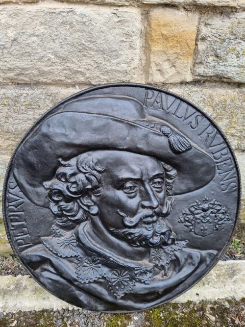 A Massive 19thc Cast Iron Plaque of Rubens 57cms