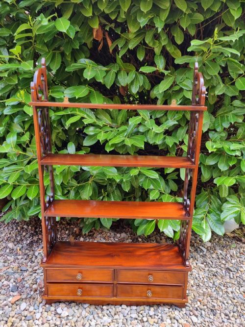 A Large Chippendale Style Mahogany Set of Fretted Shelves