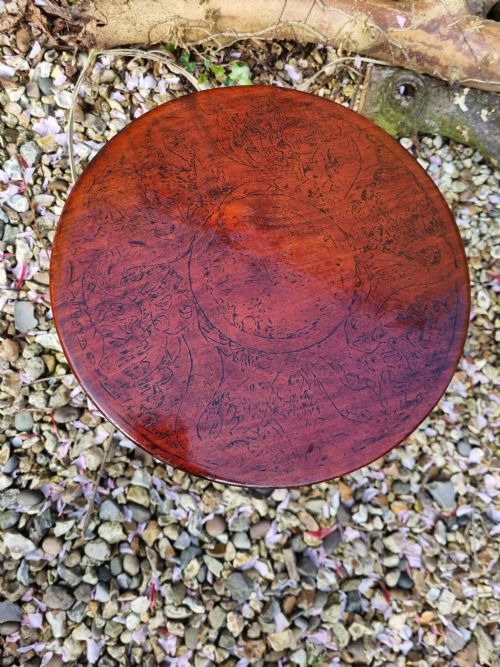 fig 1. A 19THC FRUITWOOD SUPERBLY TURNED STOOL