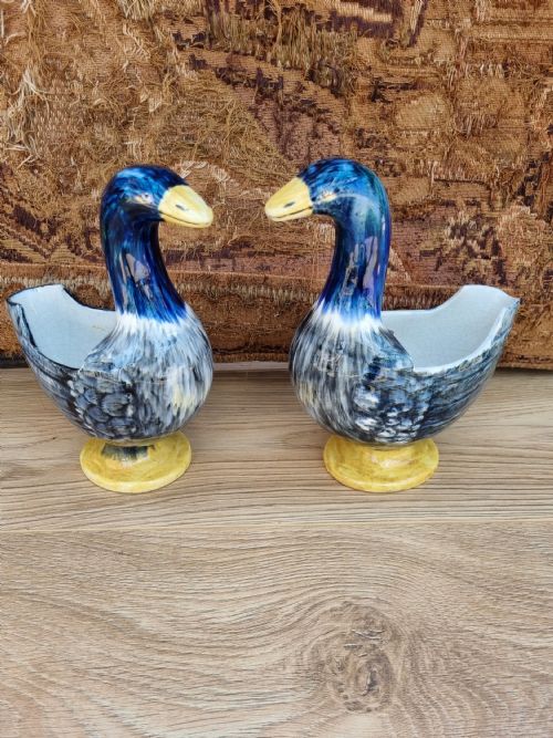 Rare Pair of Wemyss Scottish Pottery Flower Holders.