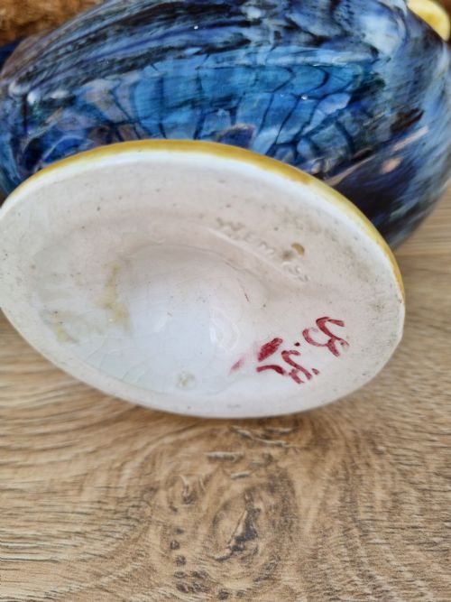 fig 1. RARE PAIR OF WEMYSS SCOTTISH POTTERY FLOWER HOLDERS.