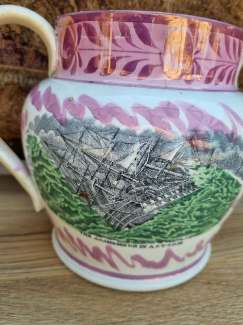 fig 1. LARGE 19THC SUNDERLAND LUSTRE JUG