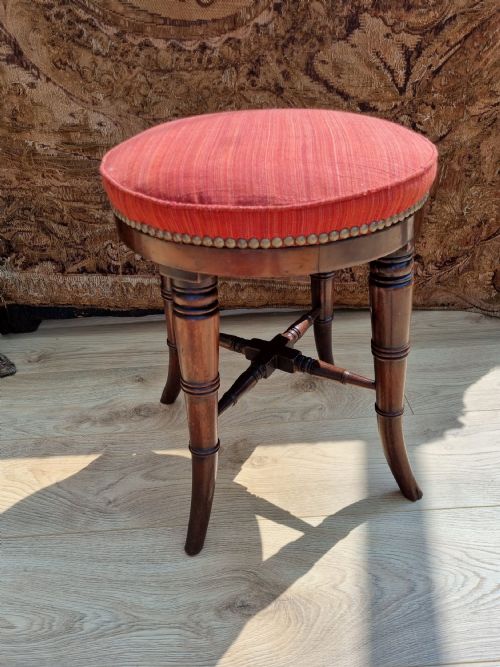 Smart Regency Round Mahogany Stool.