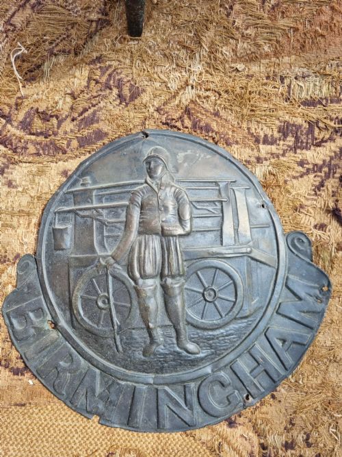Group of 4 Antique Tinned Fire Marks Inc Birmingham