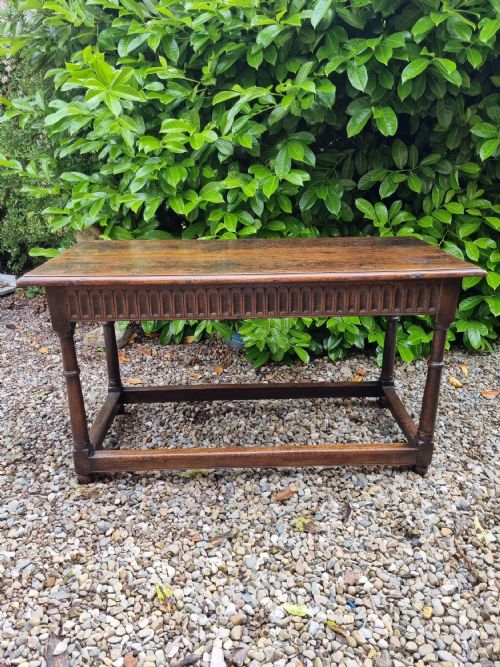 Rare Original 17thc Oak Slender Serving/hall Table C1660