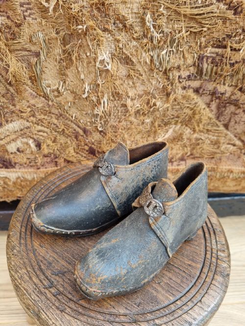 Lovely Pair of Victorian Child,s Leather Clogs