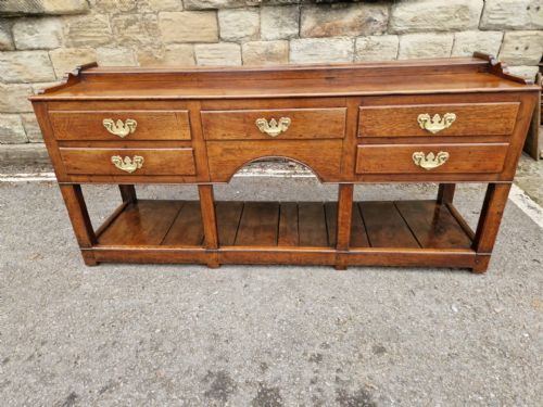 18th C Mid Wales Oak Dresser Base 168cms L
