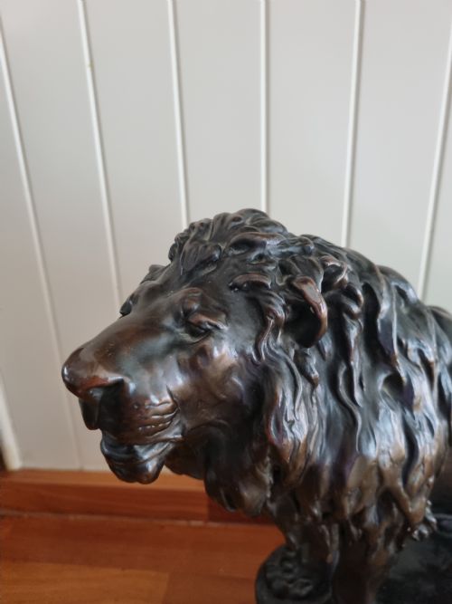 fig 1. EARLY 2OTHC LARGE BRONZE LION SIGNED G VASTAGH 1868-1946
