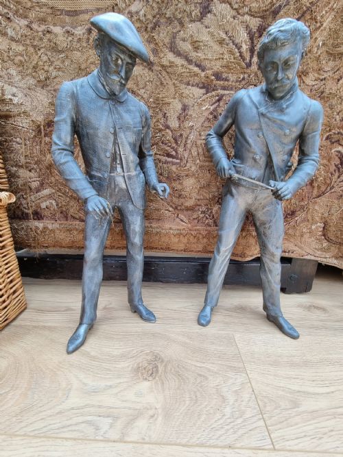 Two Unusual Antique Zinc Alloy Trade Figures C1890
