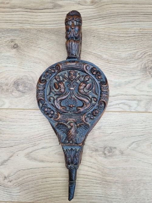 Wonderful Well Preserved Pr of L17th/e18thc Oak  Fire Bellows