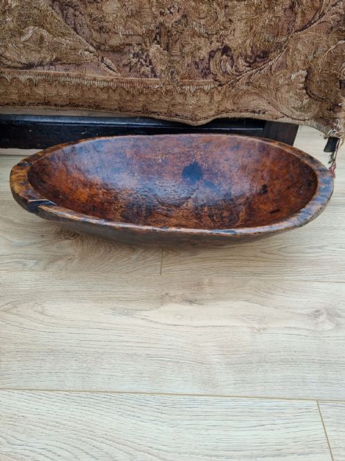 Antique Large Treen Bowl/trug