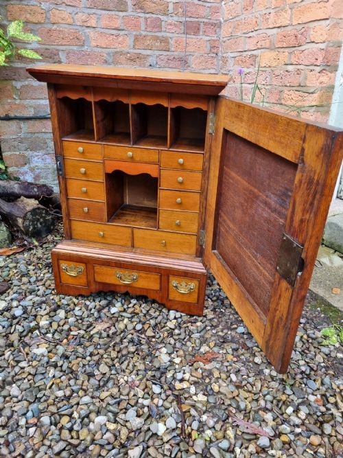 Georgian Oak and Mahogany Spice Cupboard.