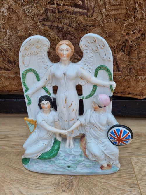 Large  Rare 19thc Perfect Staffordshire Pottery Religious Theme ,