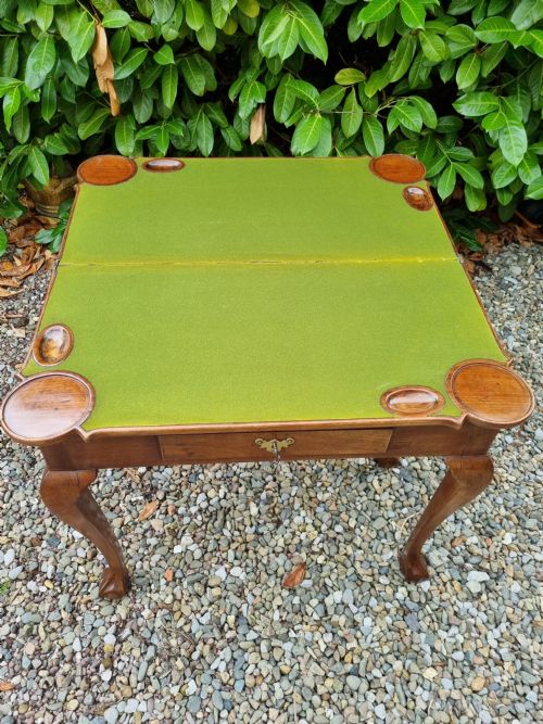 fig 2. GOOD EARLY18THC TRIPLE TOP GAMES TABLE IN WALNUT POSS. IRISH