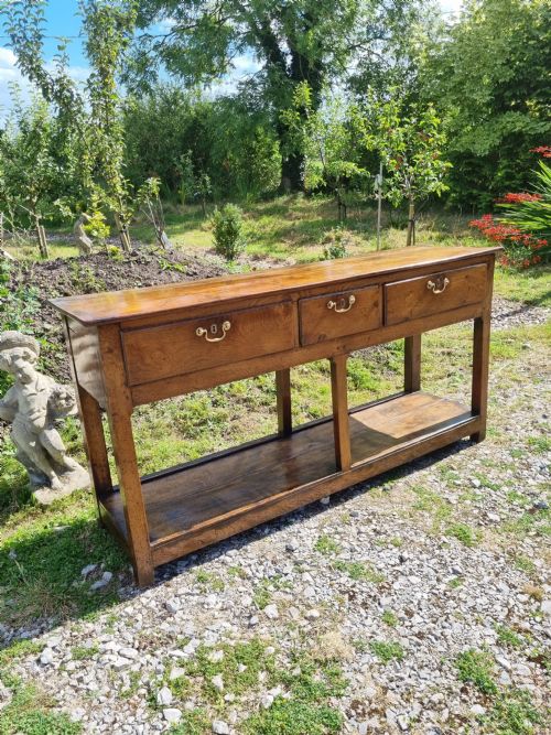 Rare 18thc South Wales Elm Pot Board Dresser Base .