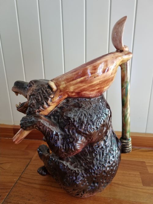 A Massive 19thc Majolica Jug of a "Honey Bear" Joseph Holcroft