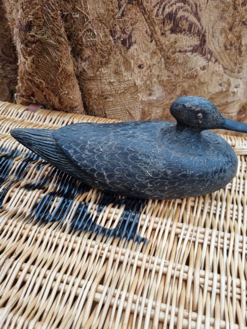 fig 1. GOOD 19THC NAIVE WOODEN LONG BILLED DECOY DUCK