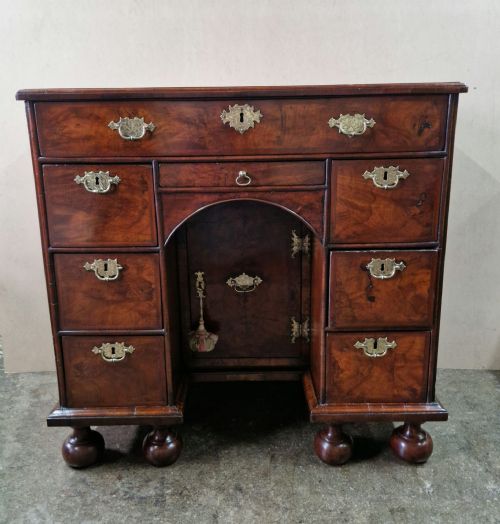Superb William and Mary Walnut Kneehole Desk (With Safe)