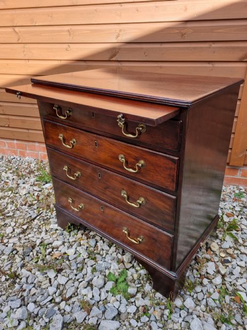 A Small 18thc Mahogany Chest with a Brushing Slide