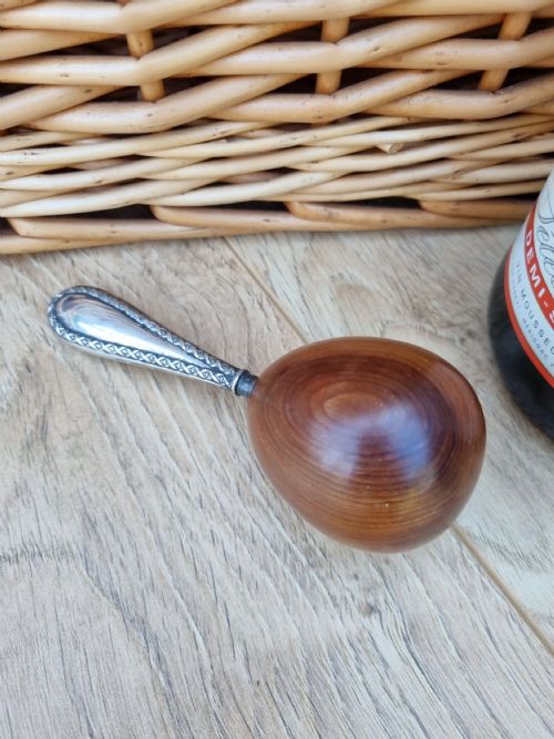 Good Silver Handled Yew Wood Darning Egg