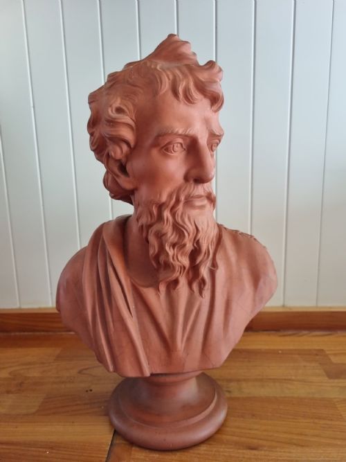 Large 19thc Terracotta Bust of a Bearded Man
