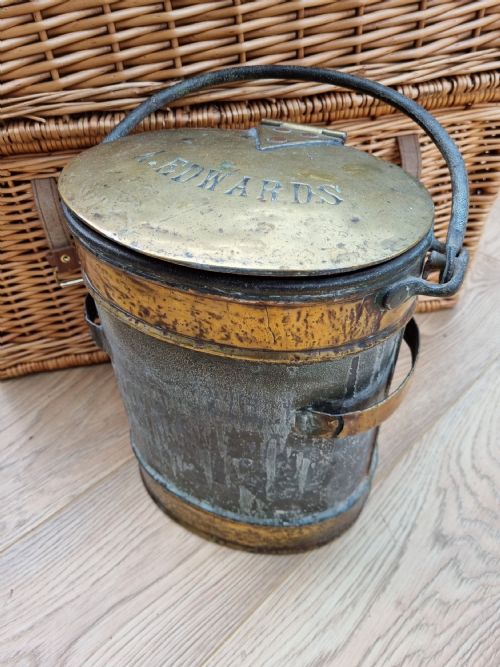 Scarce Large L19thc Brass and Metal Milk Can Wellwood Dairy