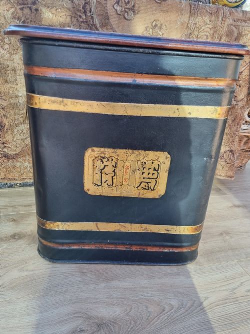 Super Large L19thc Tea Canister with a Mahogany Top