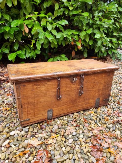 A Small L17thc/e18thc Fruitwood Box Possibly a Carriage Box
