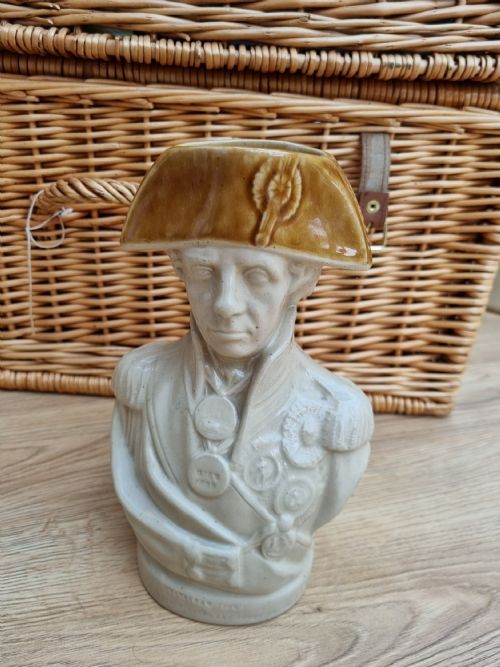 19thc Stoneware Large Jug Depicting Nelson