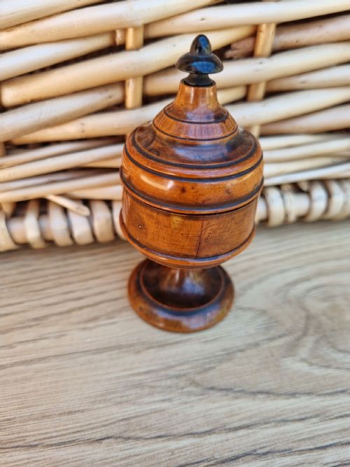 Rare Boxwood /Ebony Sewing Stand in 3 Pieces