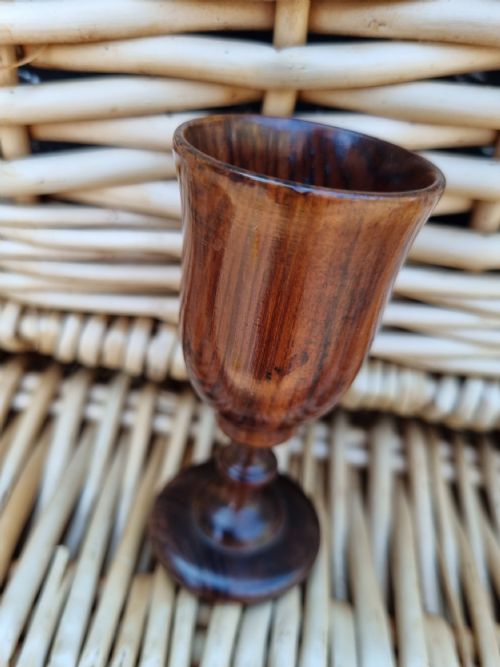 18thc Solid Rosewood Tasting Goblet