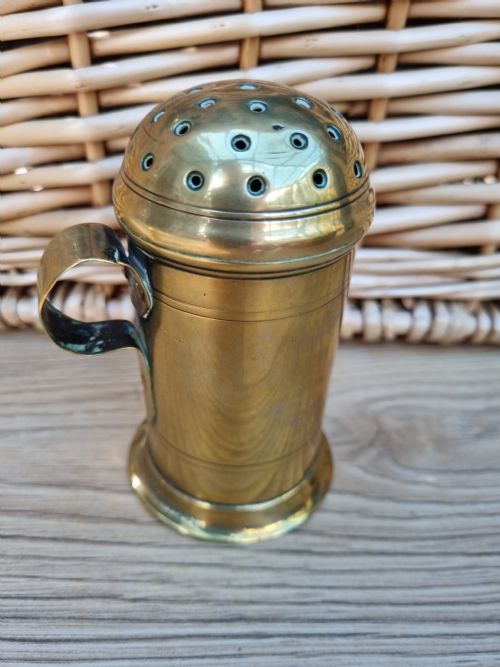 fig 1. 2 GOOD 18THC BRASS SHAKERS /