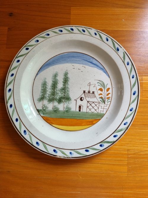 Late 18thc Naive Pearlware Plate