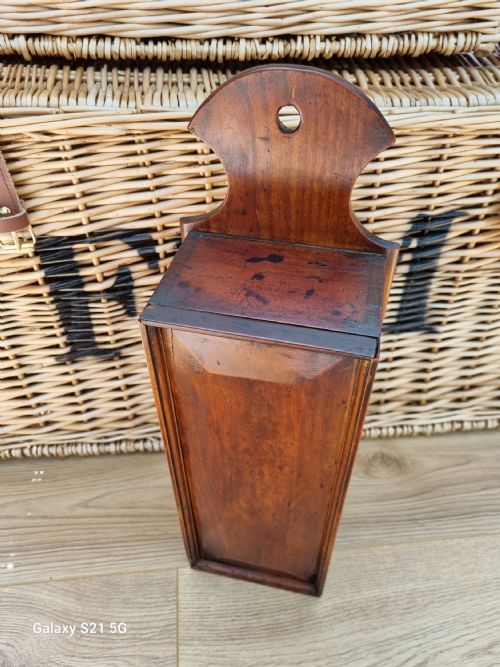 Georgian Solid Yew Wood Candle Box