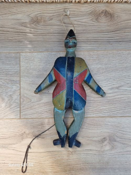 Rare Complete 19thc Wooden Dancing Puppet